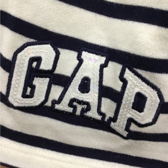 Navy Blue and White Striped Shorts for Girls - Picture 2 of 3